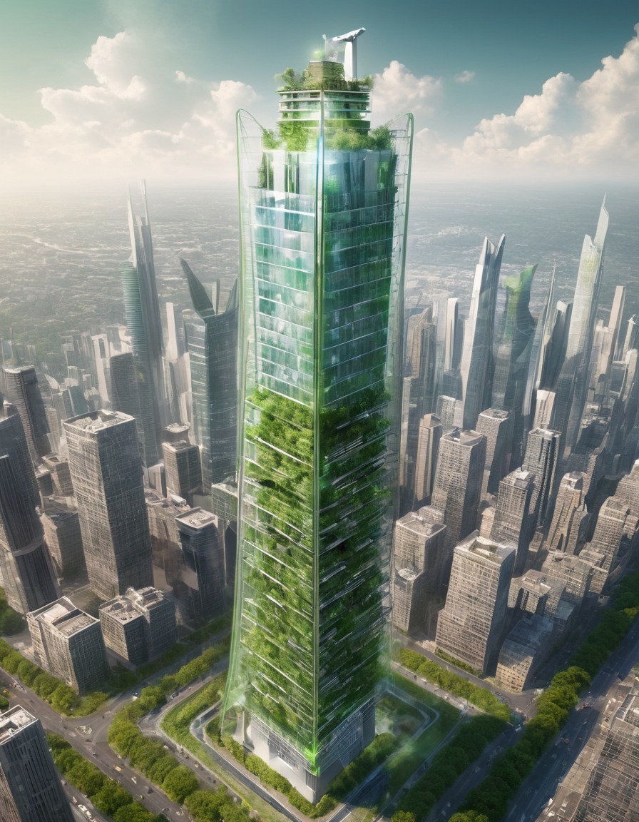 skyscraper, renewable energy, green technology, cityscape, sustainability, future