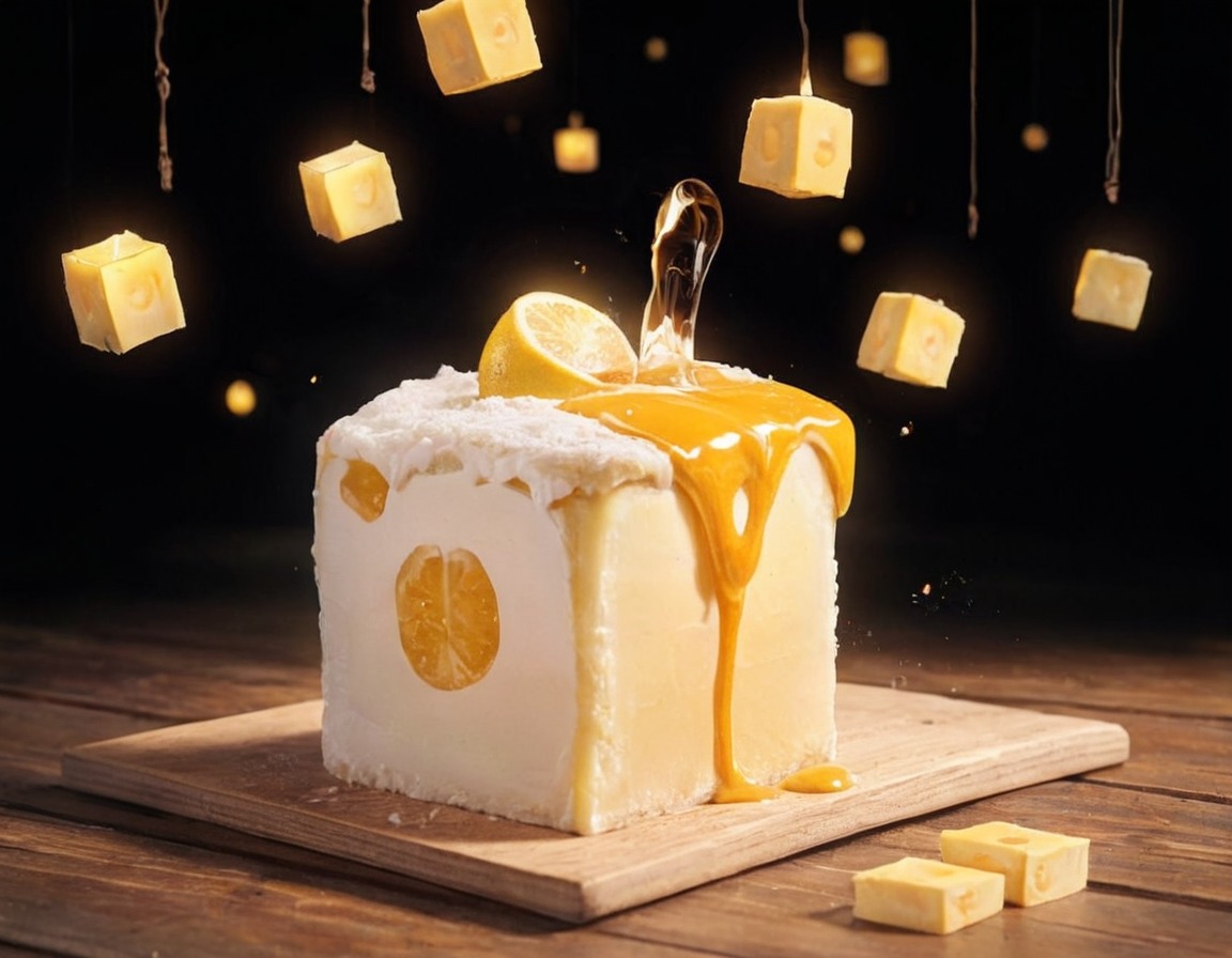 cheese, cube, honey, seaart, ai_art