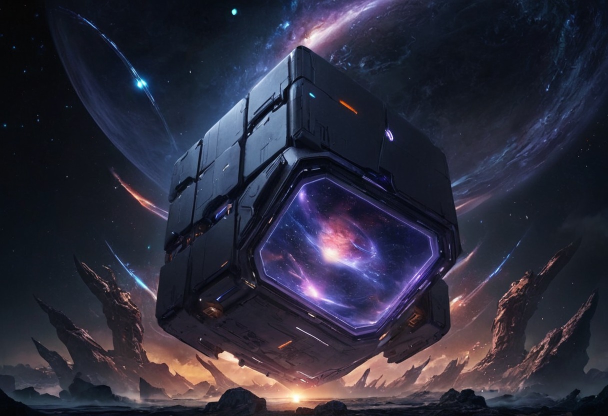 scifi, space, cube, galaxy, void, seaart, ai_art