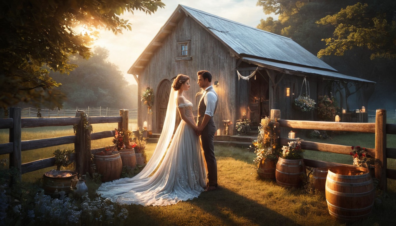 wedding, portrait, beauty, farm