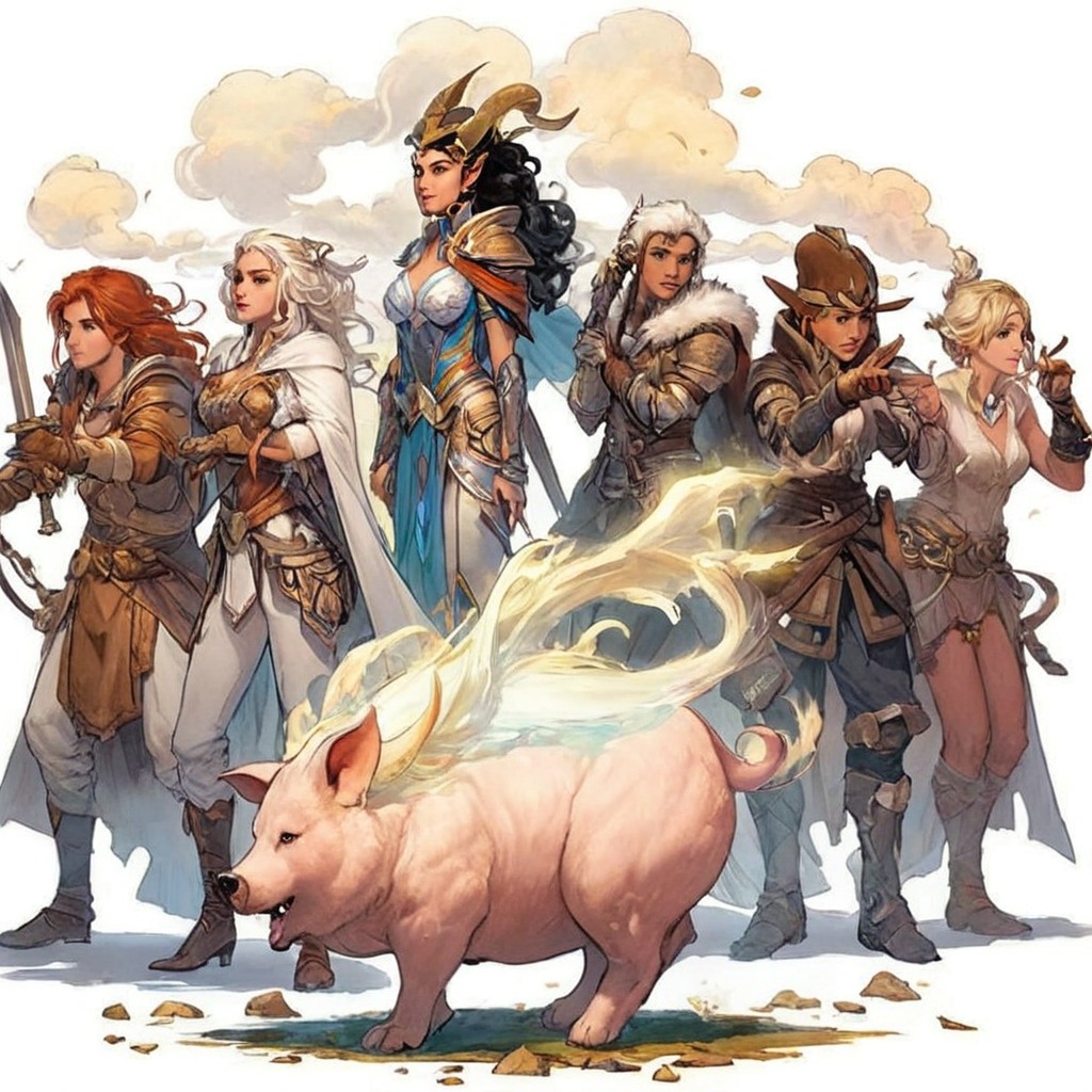 characterdesign, magic, dnd, rpg, digitalart, warrior, fantasycharacter, cartoon, pig, angry, cartooncharacter, description, fanart, fantasyart, horror, piggirl