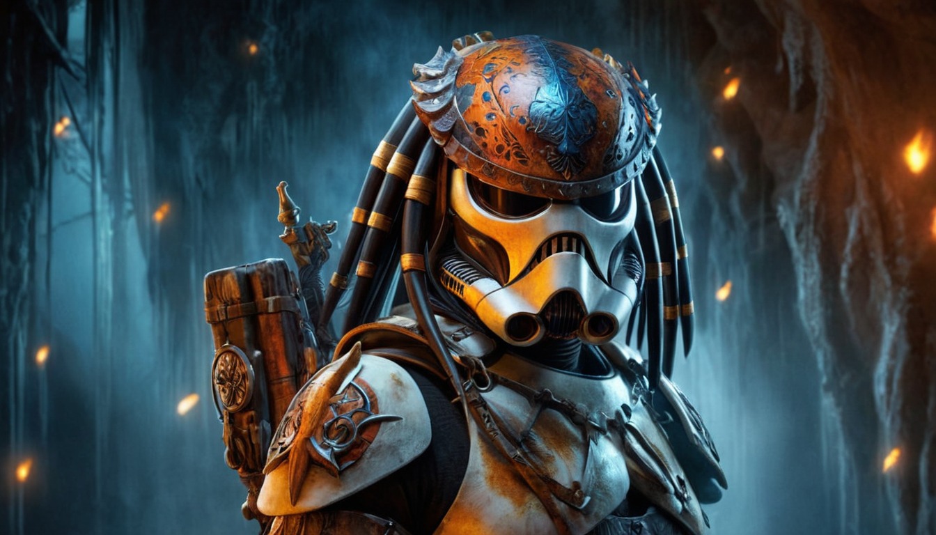 scifi, starwars, digitalart, fanart, characterdesign, warrior, horror, alien, movie, hybrid, predator, stormtrooper, wallpaper, mashupfanart