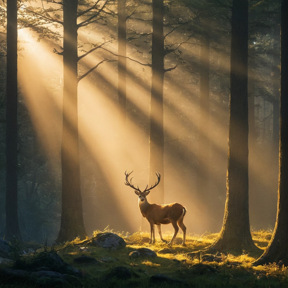 forest, deer, wildlife, naturallight