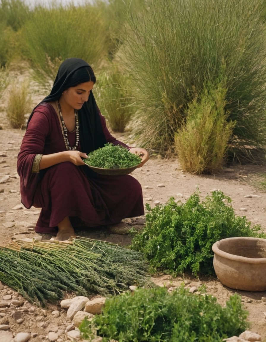 ancient mesopotamia, women, herbal medicine, 1500 bc, tradition, plant gathering, medical practices