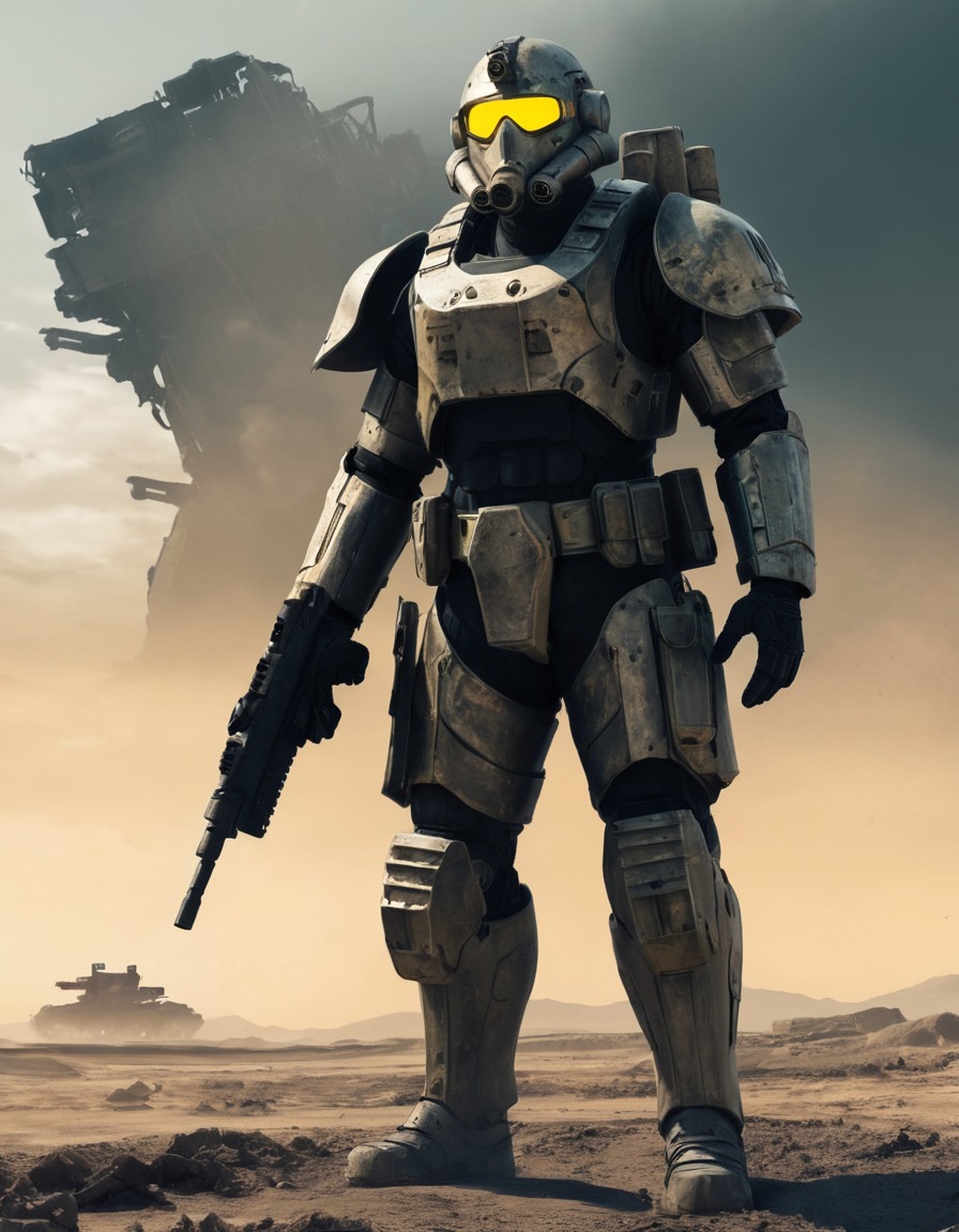 post-apocalyptic, wasteland, armor, vigilant, brotherhood of steel, fallout, games, tv shows