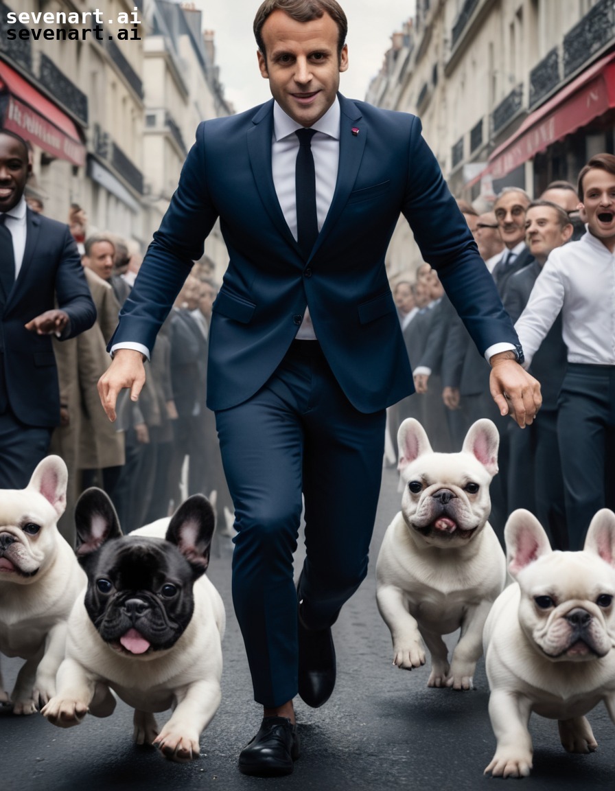 emmanuel macron, paris, french bulldogs, celebration, leadership, france