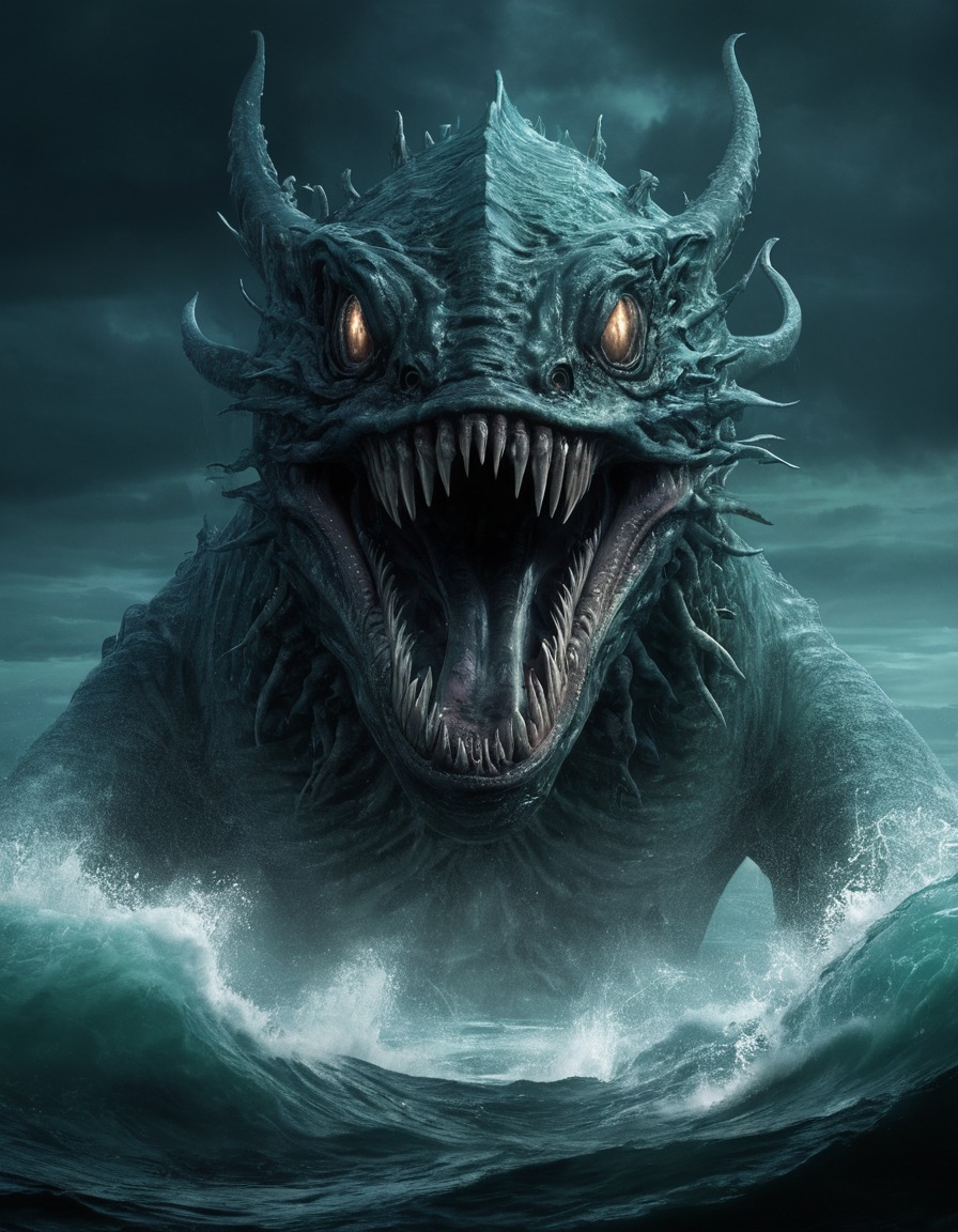 leviathan, sea monster, terrible, horrible, frightful, epic, mythical creature