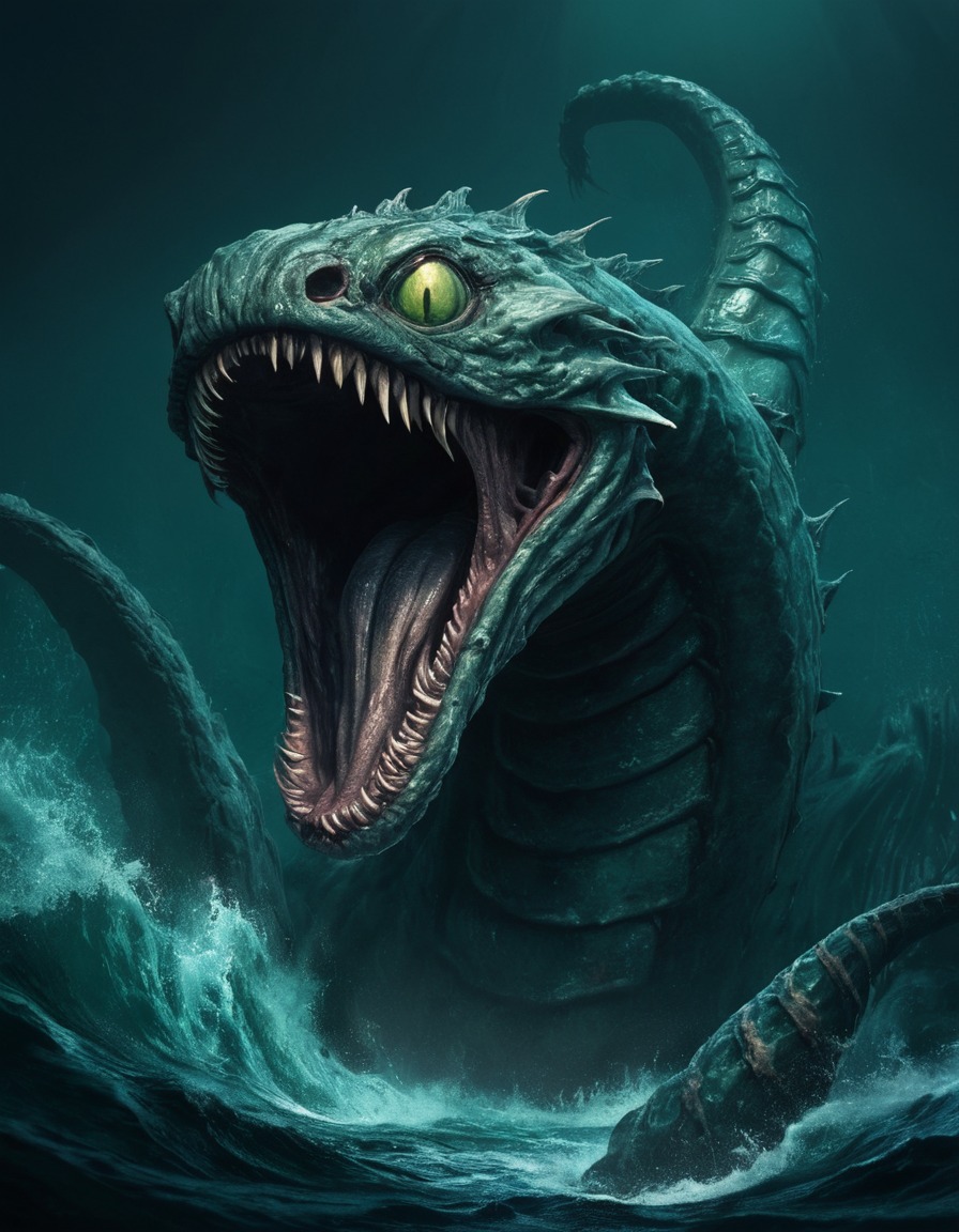 sea serpent, mythical creature, marine monster, legendary creature, oceanic cryptid