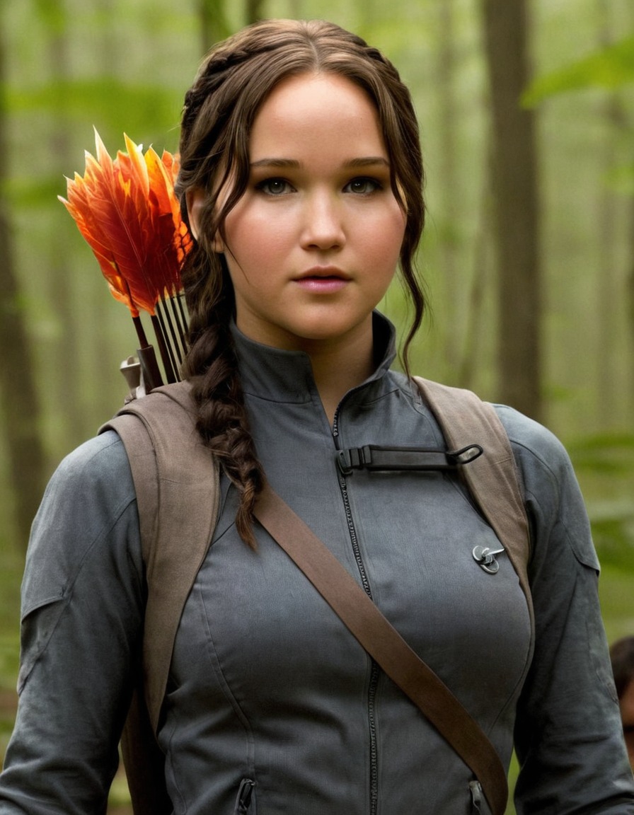 the hunger games, katniss everdeen, tribute, volunteer, book illustration, books