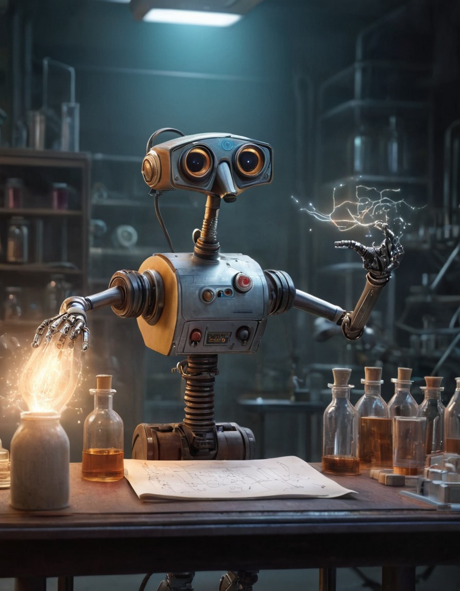 johnny 5, laboratory, science experiment, robotics, artificial intelligence, robots, games, movies