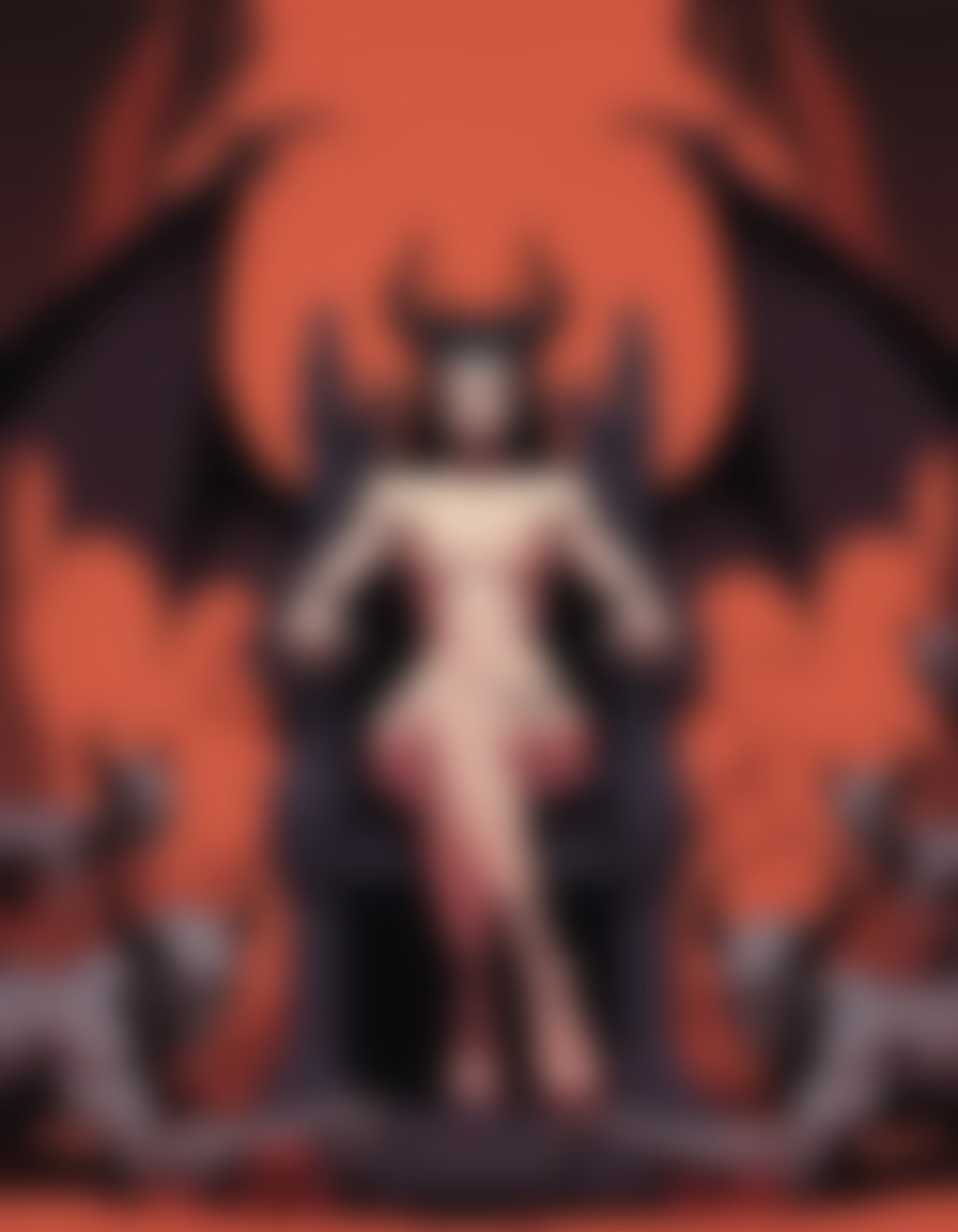 fantasy, succubus, throne, bones, demonic realm