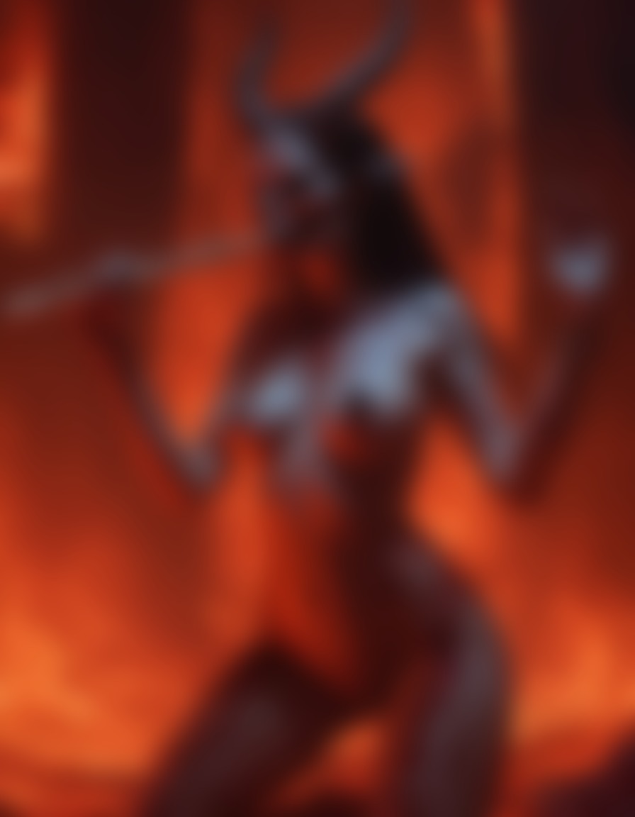 hell, demons, bone flute, flames, eerie atmosphere, demon, sexy, nsfw, ai, aiart, art, digitalart