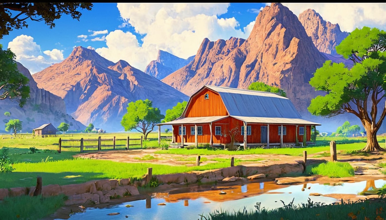 digitalart, wallpaper, ranch