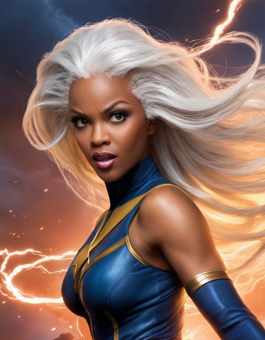 fun, storm (x-men), caricature, comedy, x-men, marvel, superheroes