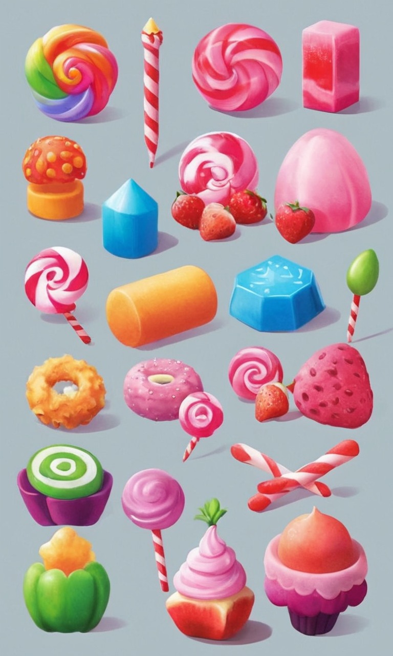 candy, pixelated, sweets, wallpaper