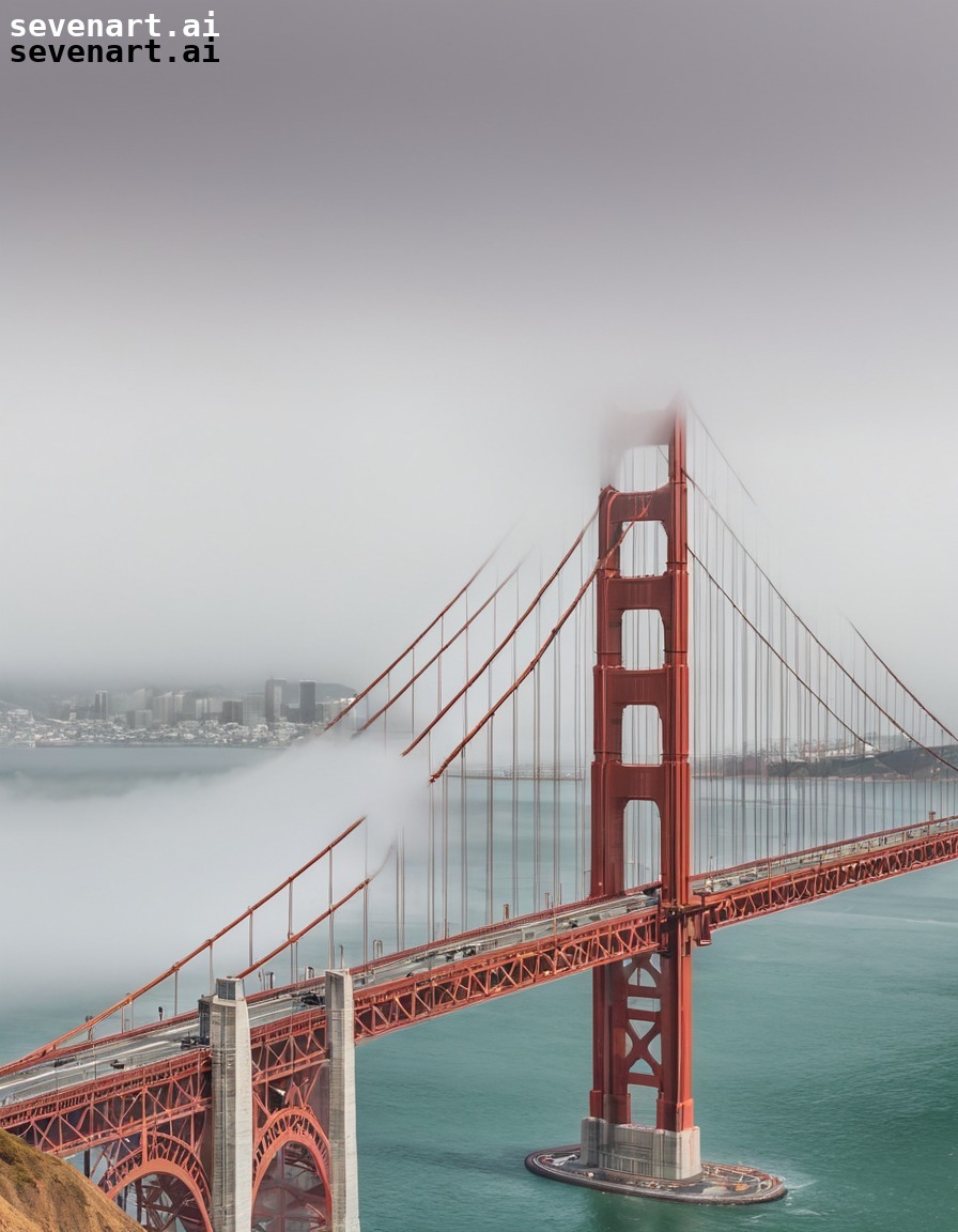 landmark, san francisco, fog, skyline, panoramic, usa