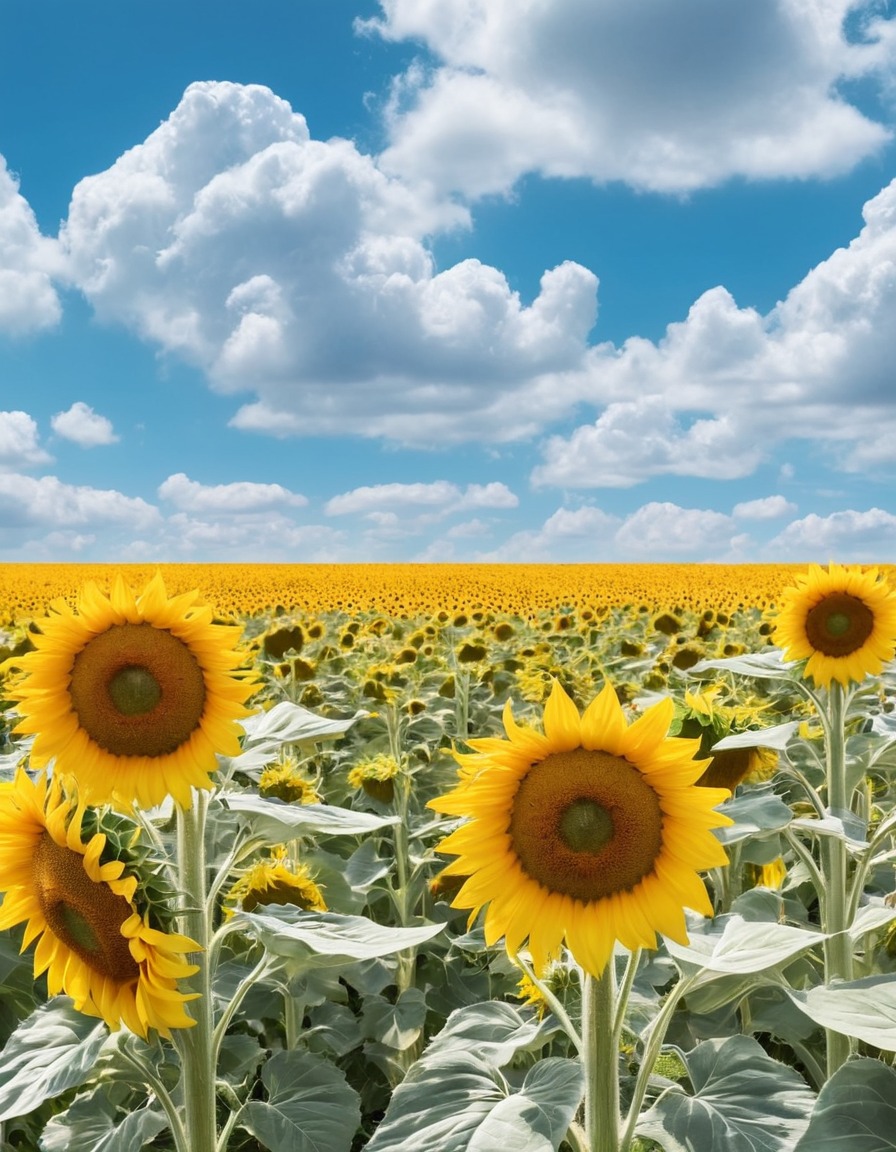 nature, flowers, sunflowers, landscape, summer