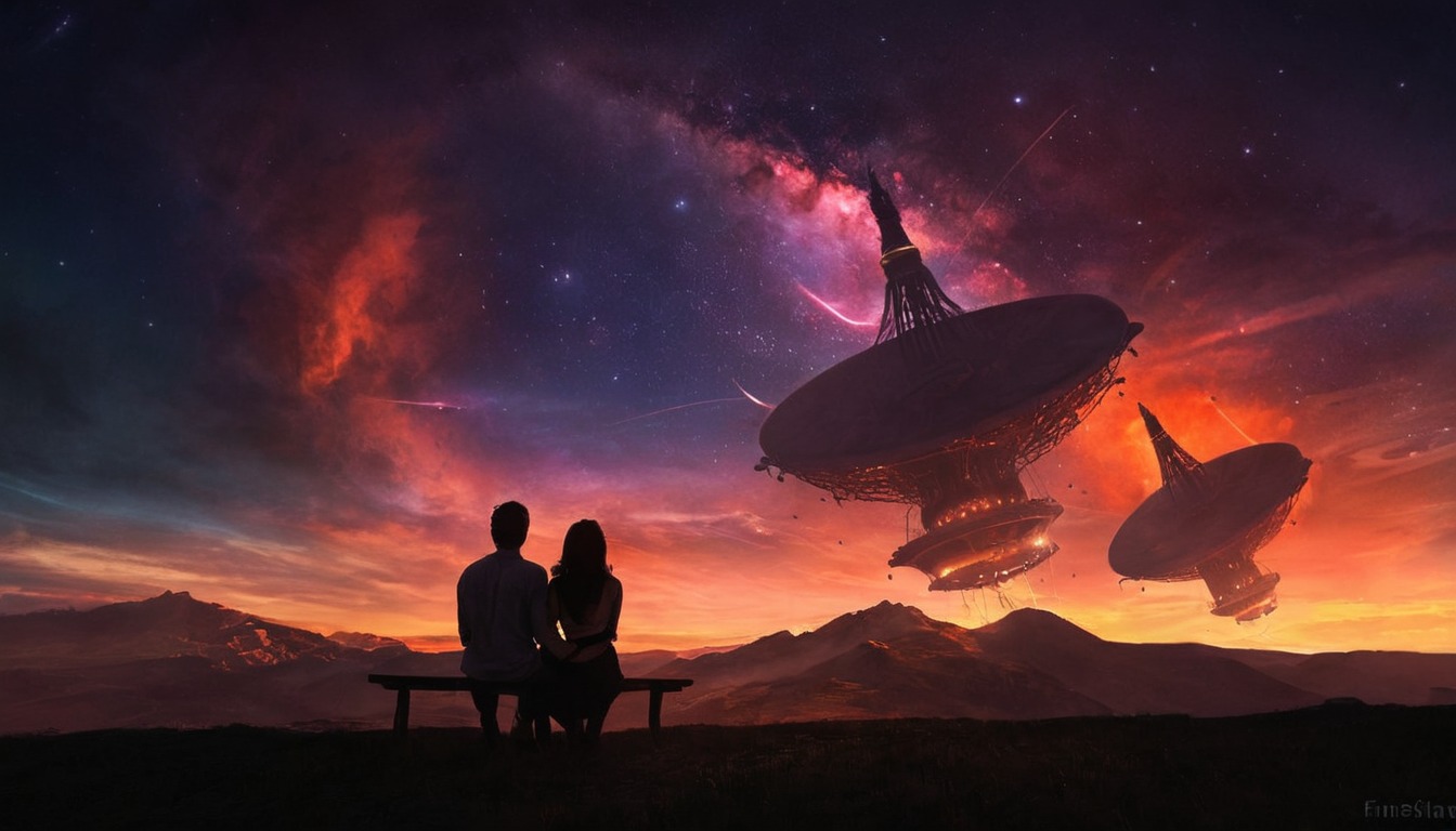 adobe, connection, couple, creative, digital, edit, landscape, romantic, signal, sky, sunset, view, wallpaper, art, digitalart, digitalartwork, digitalpainting, mattepainting, painting, photomanipulation, photoshop, photoshoppainting, 2560x1440