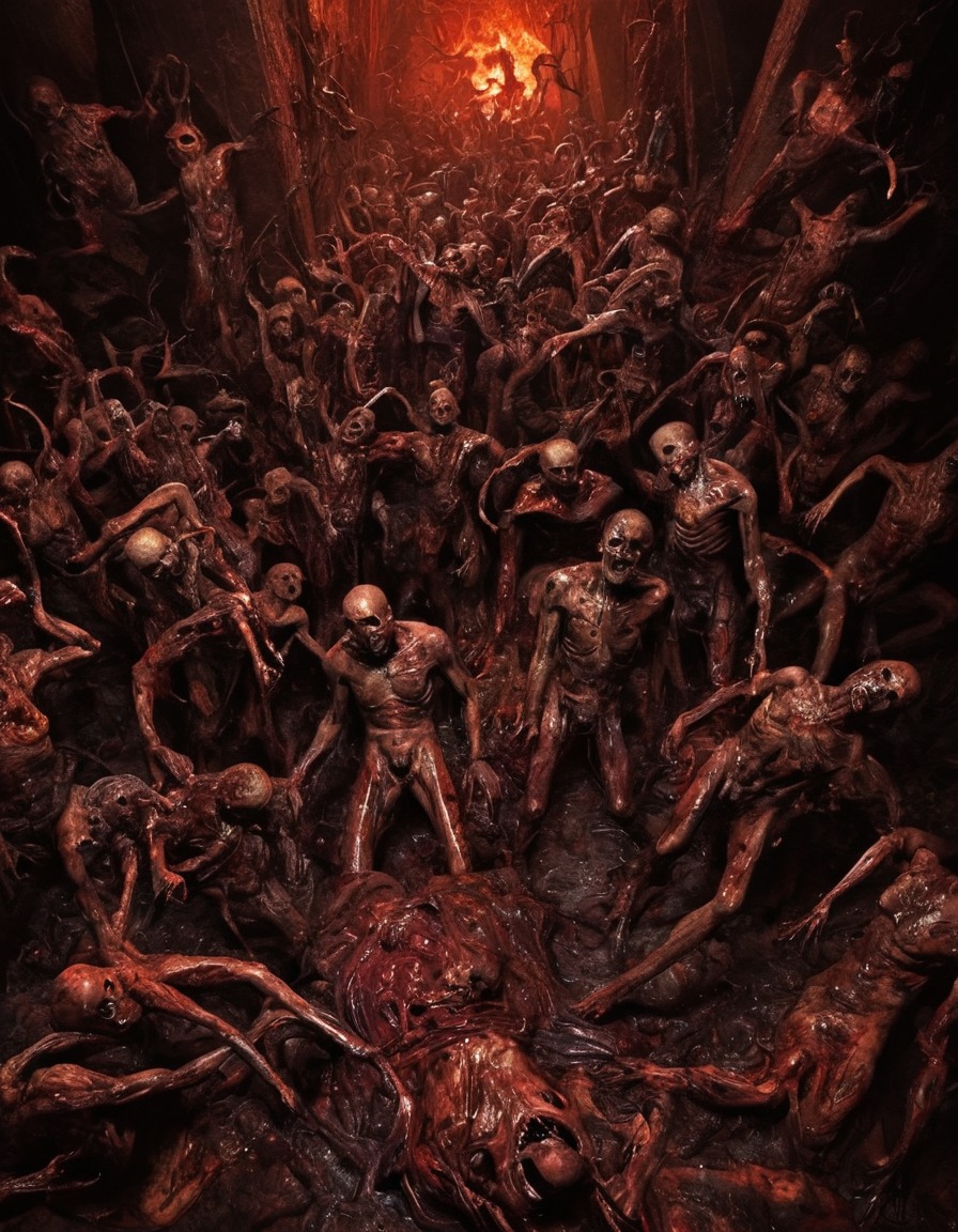 tortured souls, eternal agony, hell, afterlife, suffering, damnation, torment