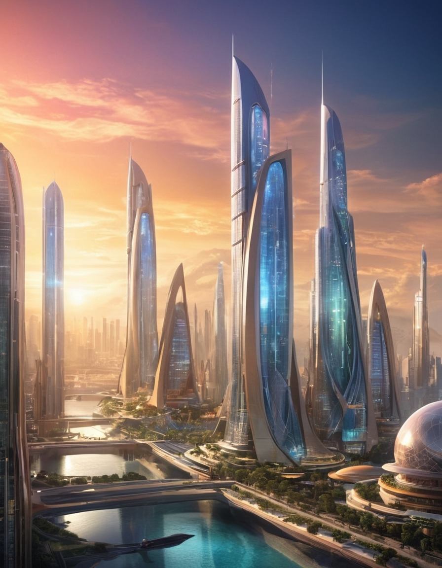 futuristic, cityscape, architectural design, innovation