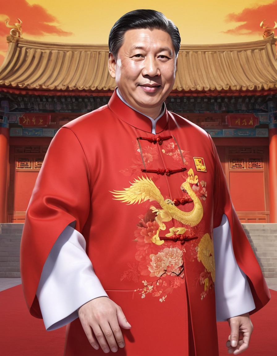 xi jinping, president of china, anime, traditional attire, chinese culture, politics