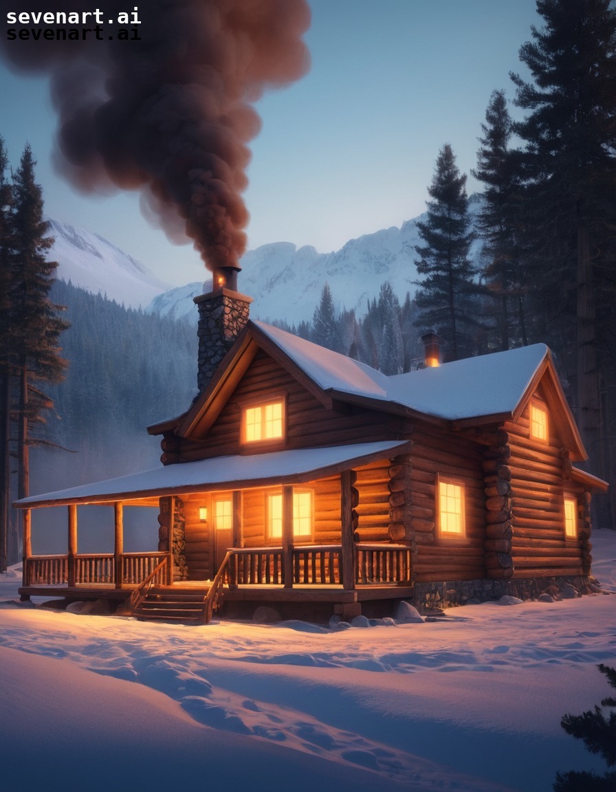 cabin, log cabin, cozy, warm, inviting, house, home