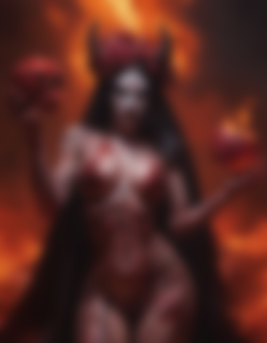 demonesse, forbidden fruit, temptation, hell, souls, underworld, demon, sexy, nsfw, ai, aiart, art, digitalart