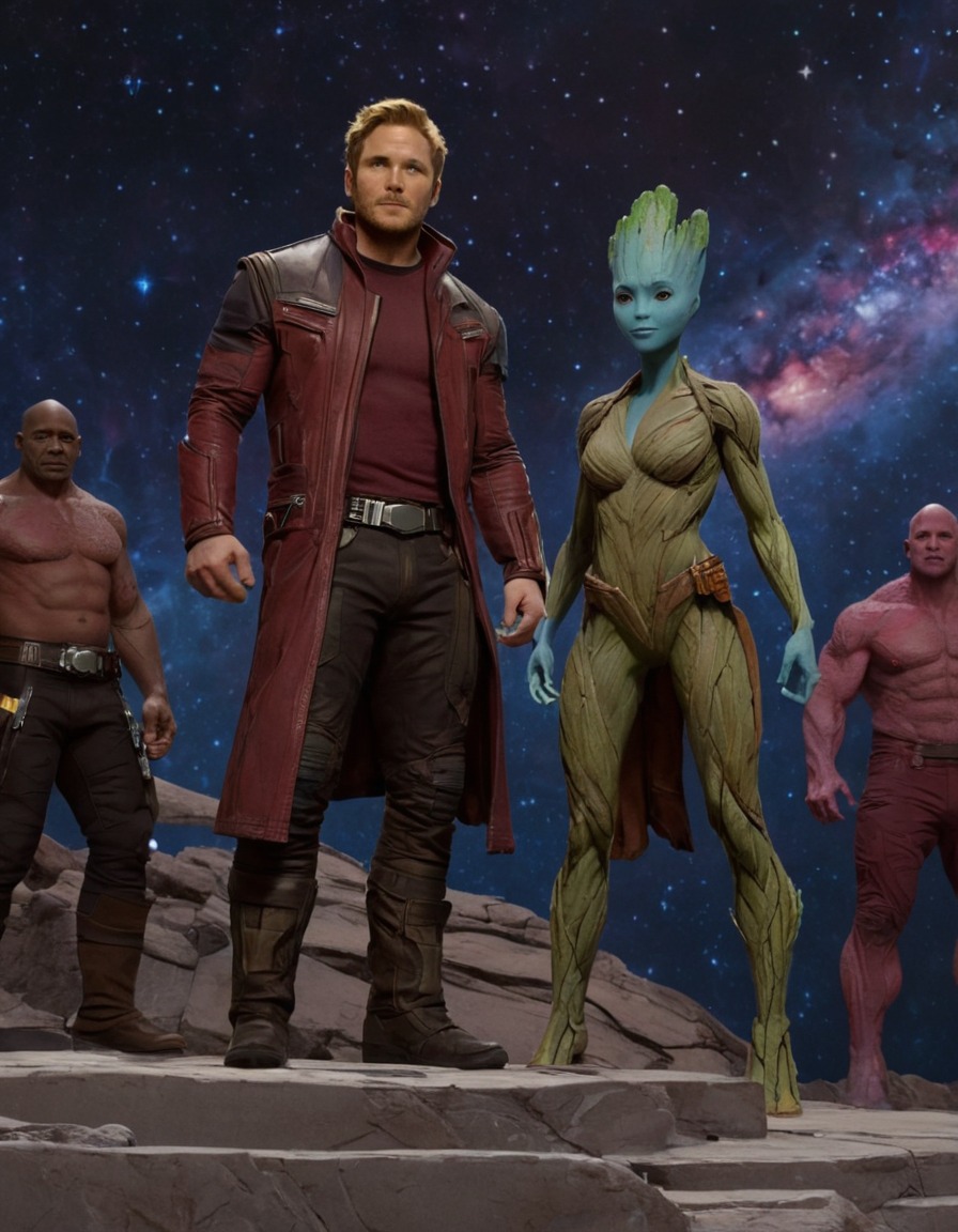 marvel, guardians of the galaxy, sci-fi, action, movie scene, space opera, superhero