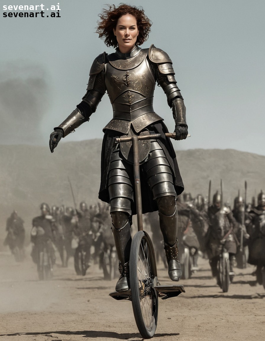 fantasy, actress, lena headey, armor, unicycle, movies, movie stars