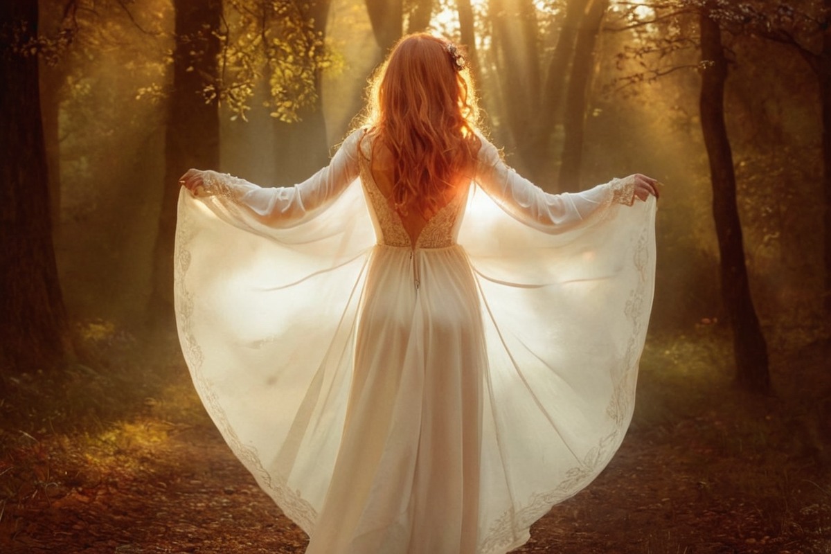 elf, autumn, elven, elvish, fairy, fairytale, fall, forest, gingerhair, lights, magic, magical, princess, redhair, redhead, tolkien, woodland, woods, gingergirl, gingerredhead