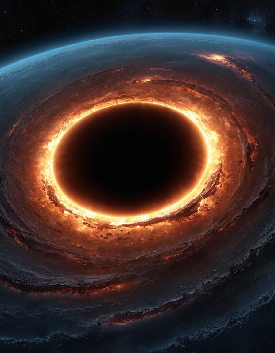 black hole, intense gravity, space scene, massive celestial body