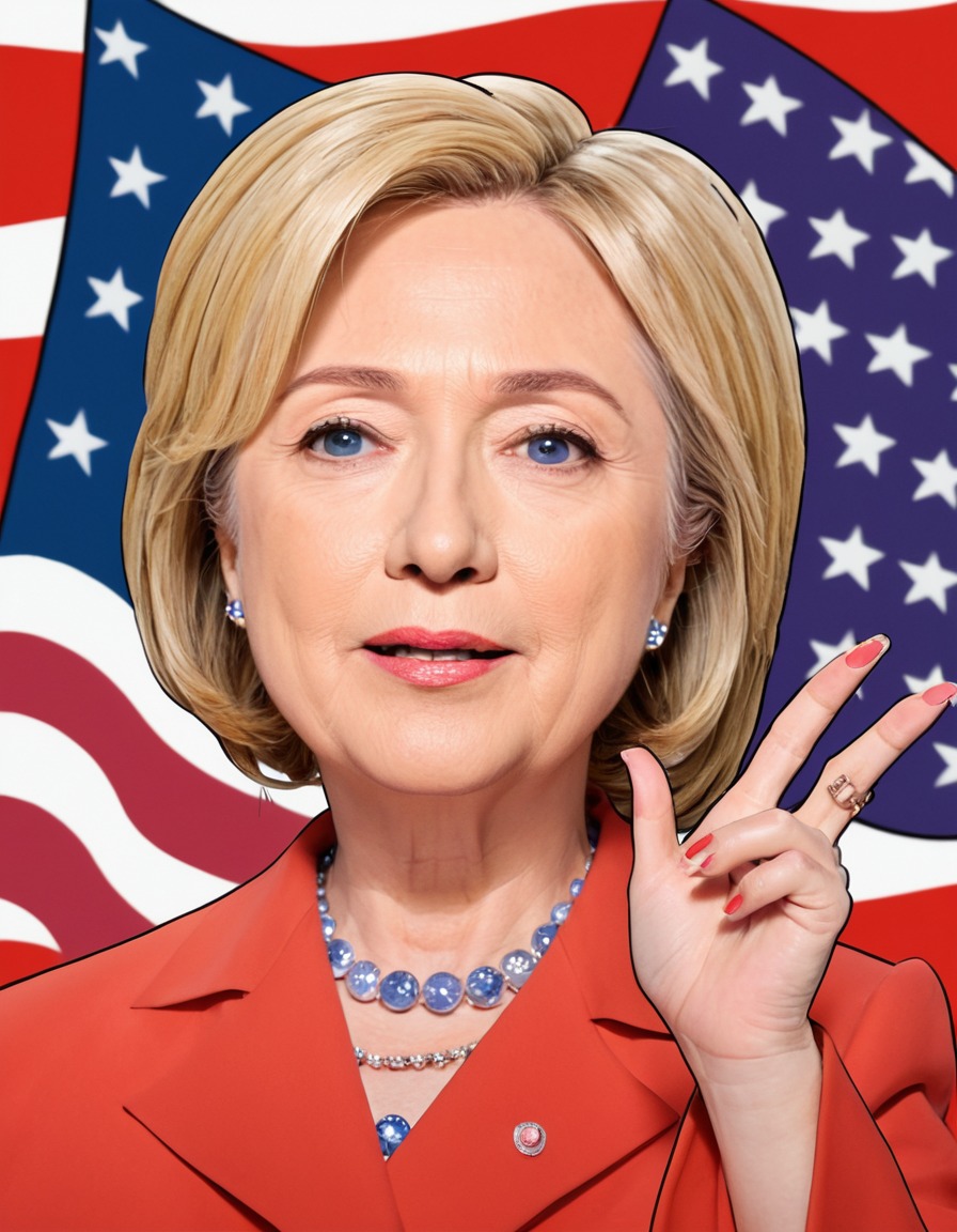 hillary clinton, anime, character design, political debate, dynamic scene, politics