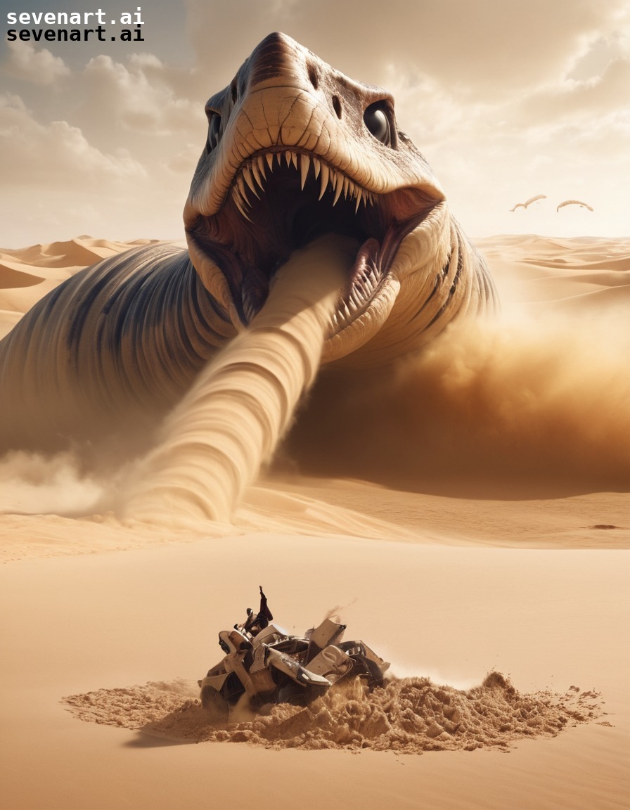 sandworm, fantasy, creature, eruption, danger, dune