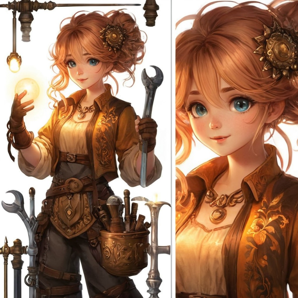 characterdesign, adoptable, magic, digitalart, anime, cartoon, animegirl, characterconcept, steampunk, originalcharacter, adoptablesopen, blonde, character, enchanting, featuring, hair, has, industrial, presence, she, strawberry, strong, theme, woman, yet, who, with