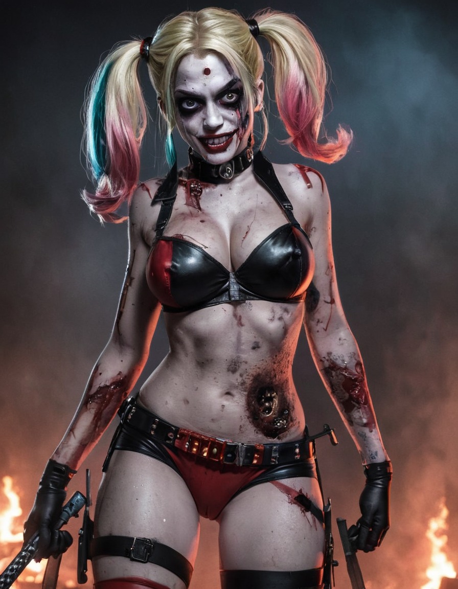 zombie, harley quinn, dc comics, undead, supernatural, fictional character, comics