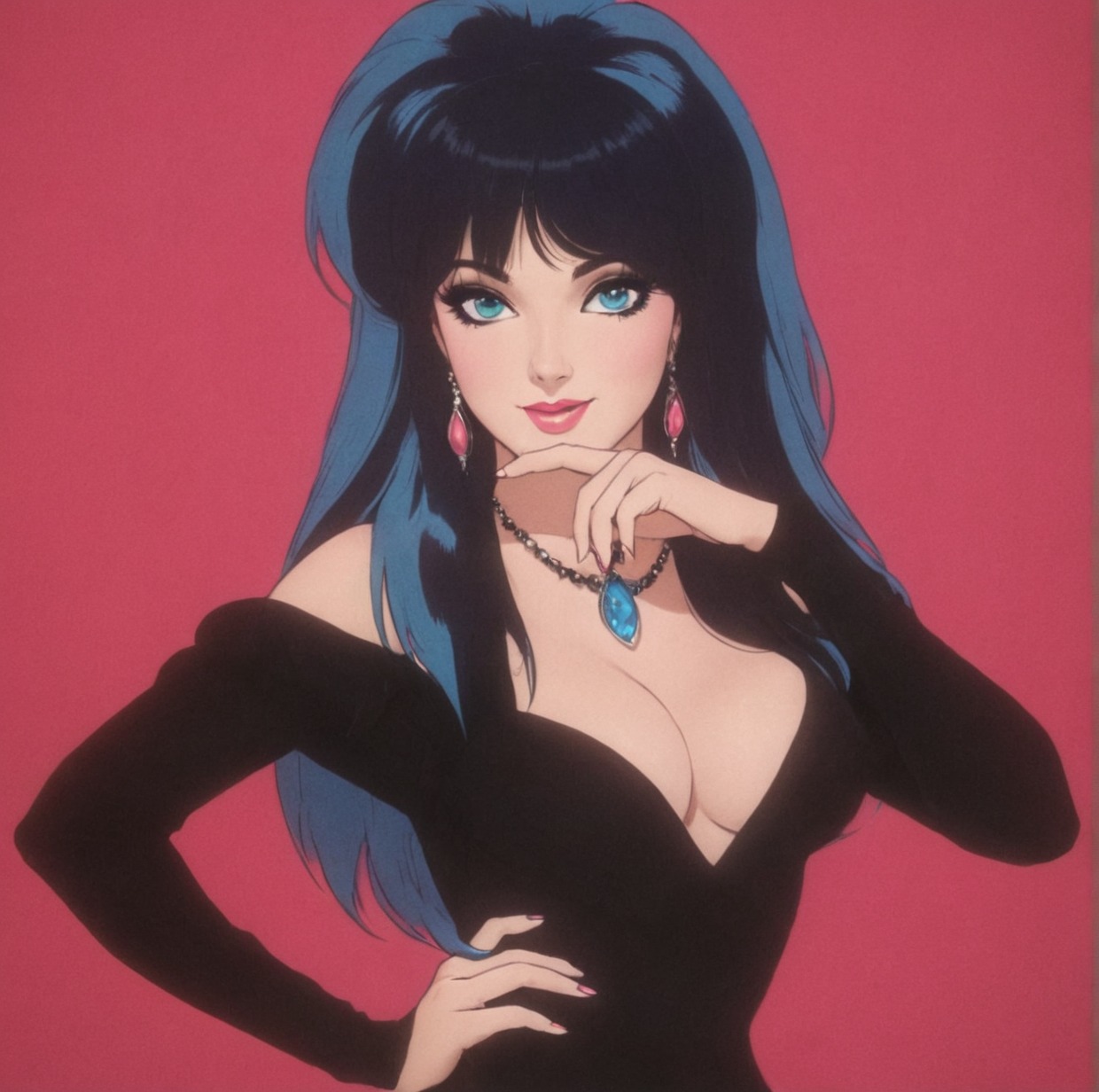 elvira, retro aesthetic, retro anime, art