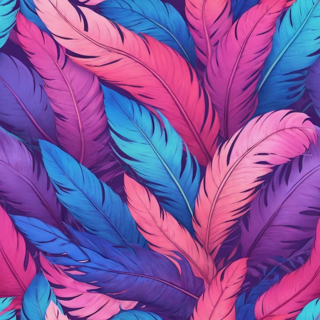 wallpaper, blue, feathers, pink, purple