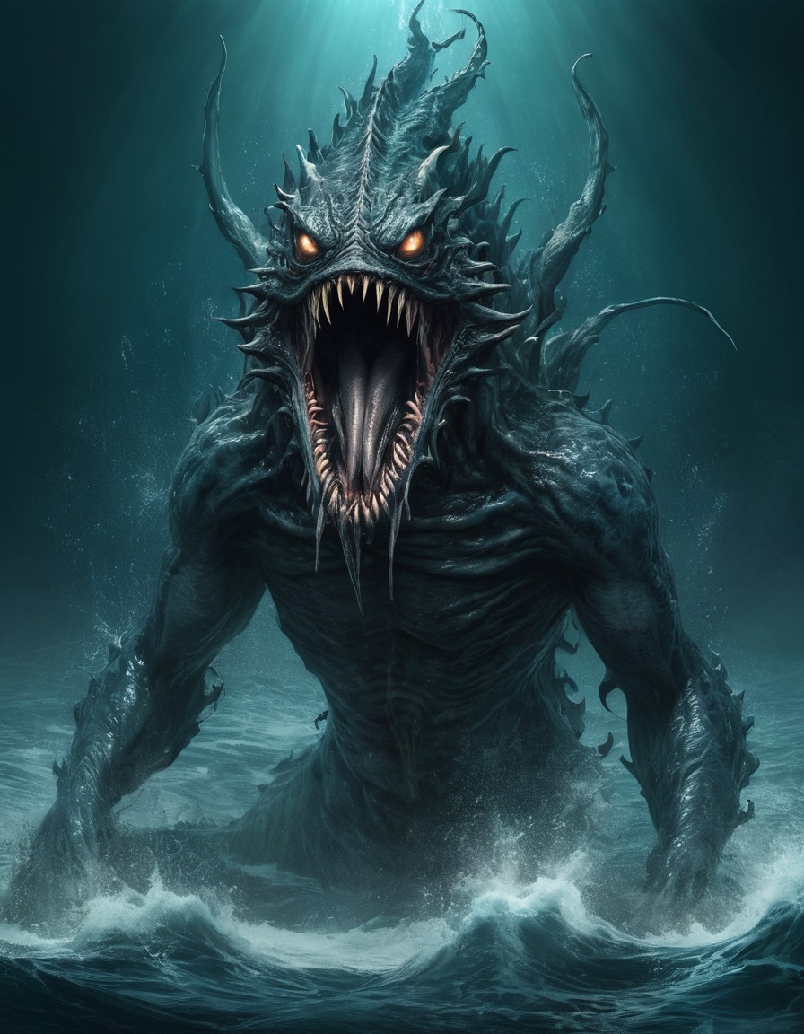 water sprites, sea monster, legendary creature, mythical beings, mythological creatures, fantasy, folklore