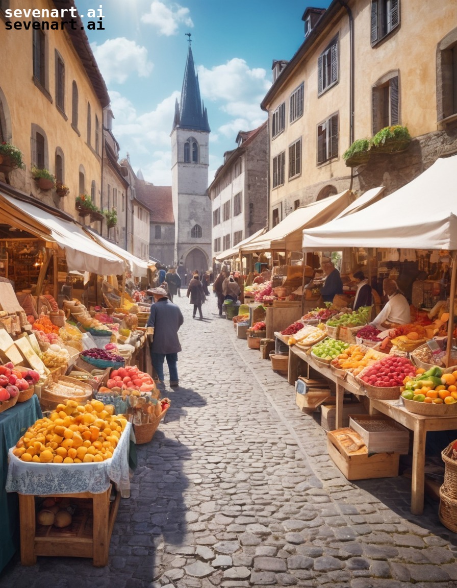 street market, europe, vendors, fruits, crafts