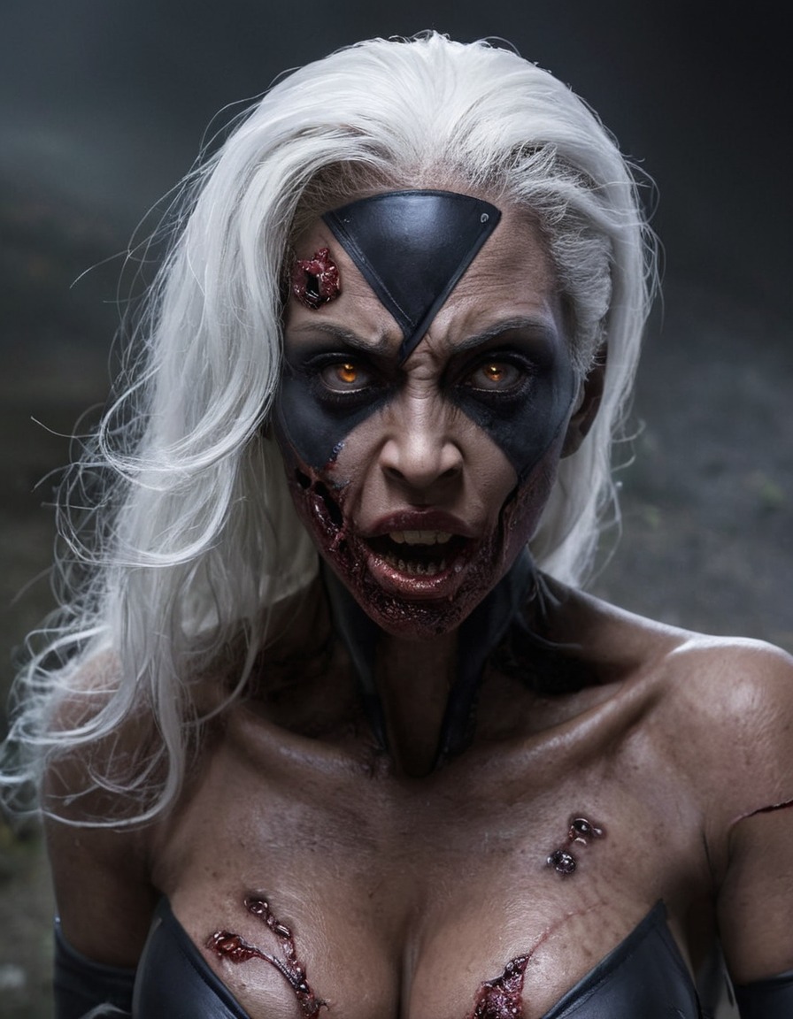 zombie, storm (x-men), x-men, undead, mutant, superhero