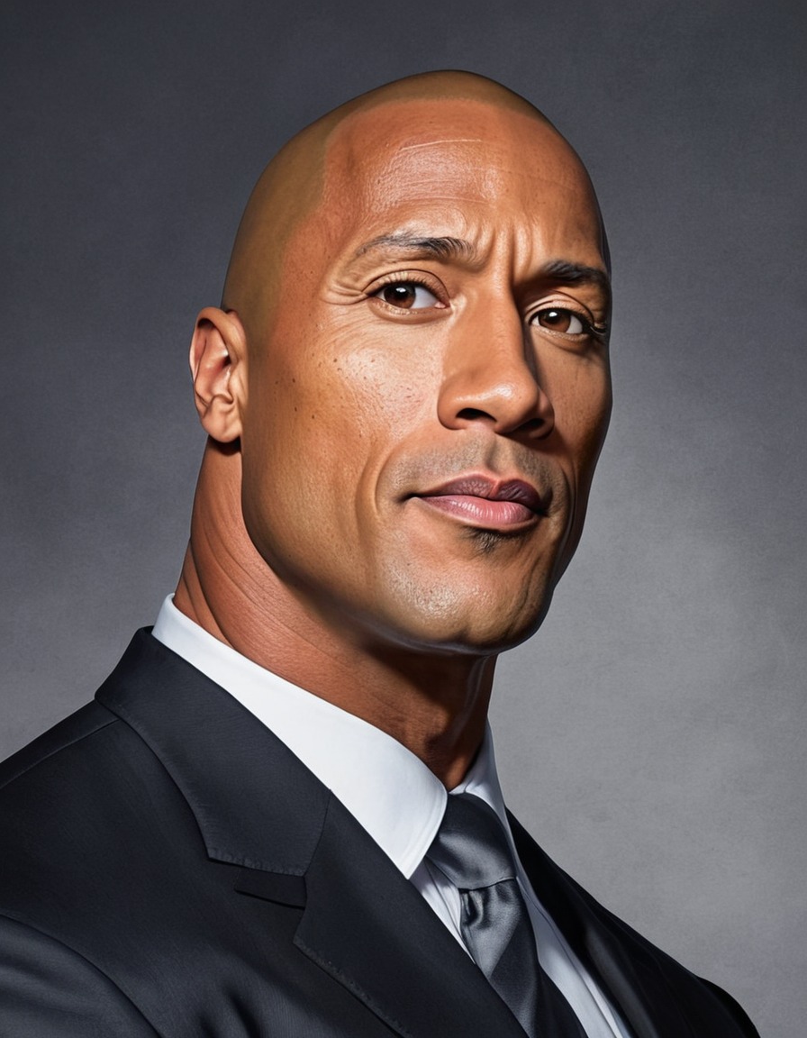 dwayne johnson, the rock, portrait, painting, art, celebrity, wrestler