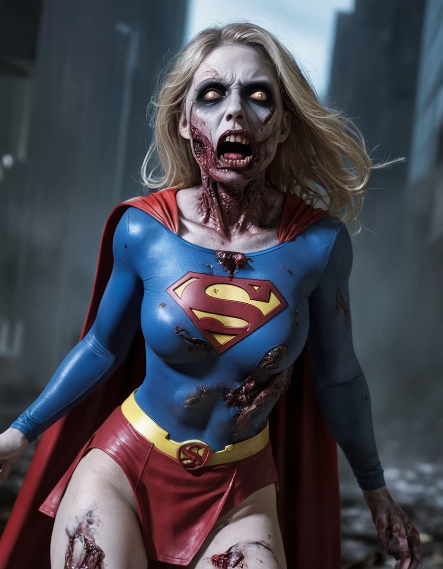 zombie, supergirl (dc comics), horror, undead, comic character, dc universe