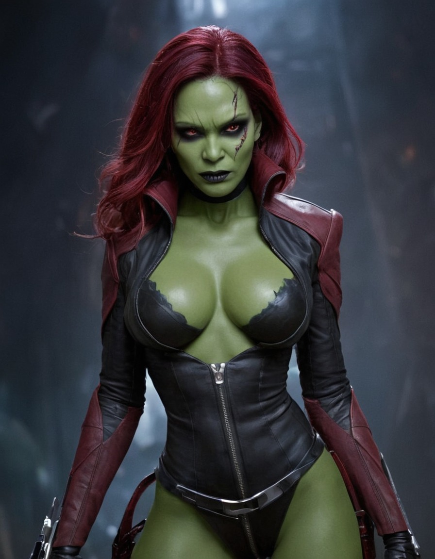 vampire, gamora, guardians of the galaxy, marvel, supernatural, sci-fi, character mashup