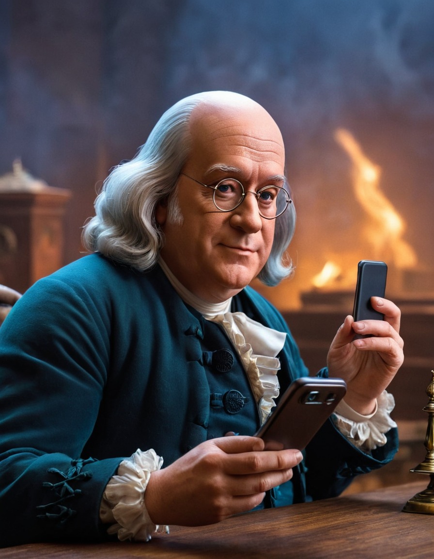 benjamin franklin, smartphone, inventor, technology