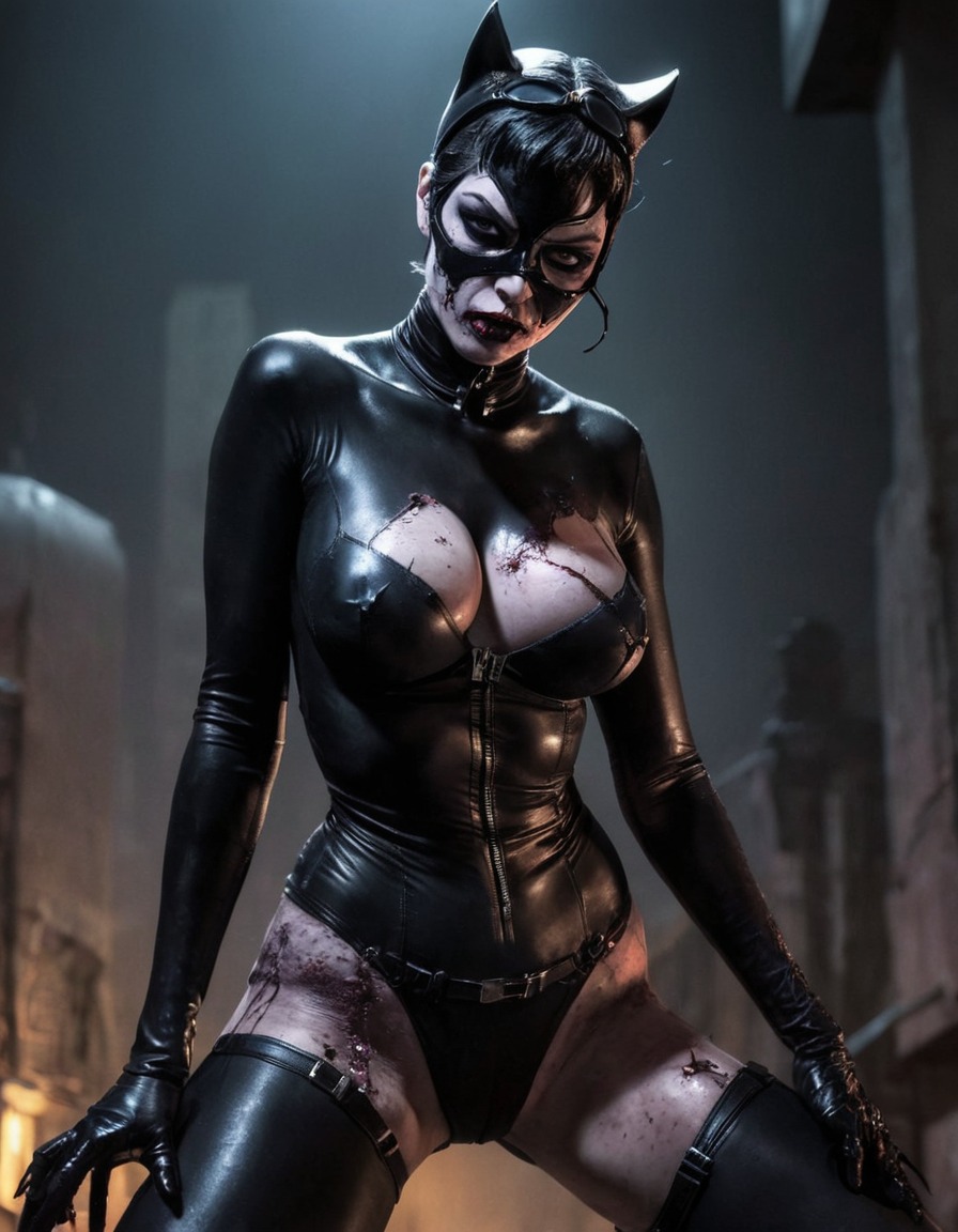 zombie, catwoman, dc comics, undead, supernatural, fiction, horror