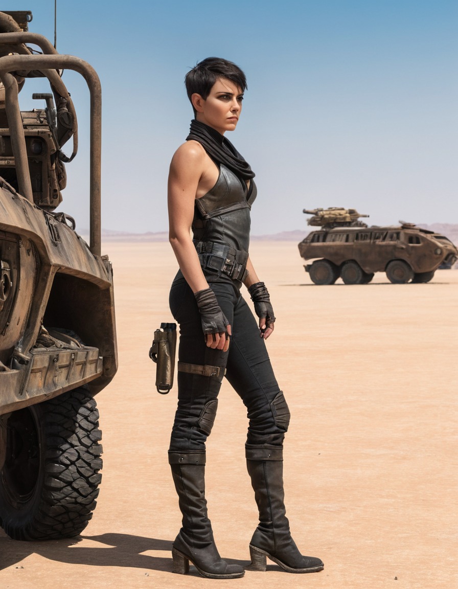 furiosa, war rig, wasteland, mad max, post-apocalyptic landscape