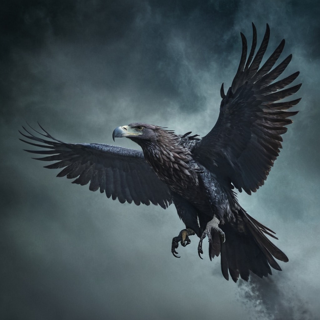 bird, gothic, photomanipulation, flying, ravens