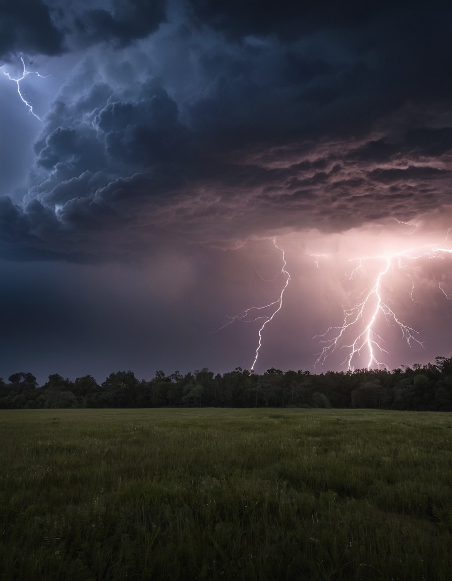 lightning, storm, dramatic, weather, nature, sky