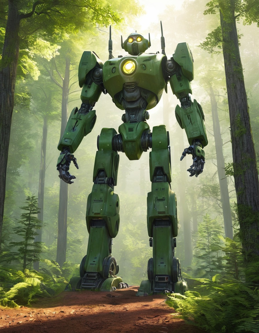 robot, guardian, forest, protection, nature, robots