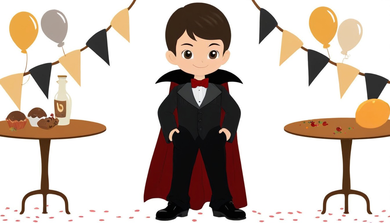 halloween, vampire, boy, costumeparty, cute, inkscape, vector